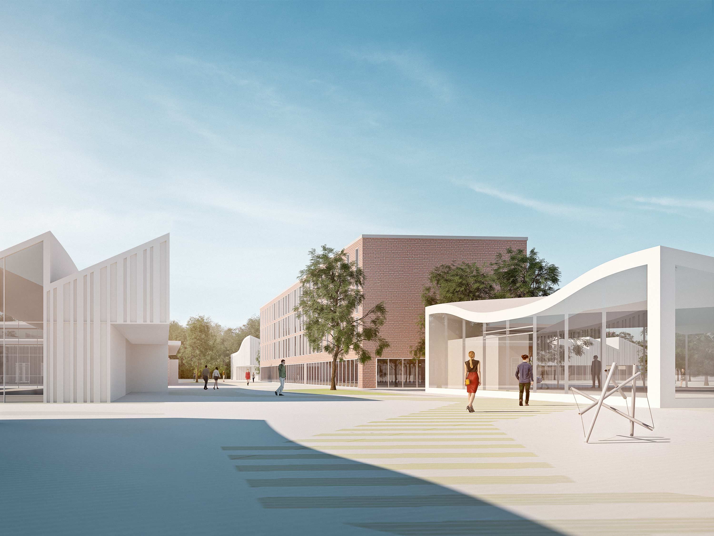 Aussenperspektive vom Campus Handwerk in Halle (Saale) vom Bermüller+Niemeyer Team.