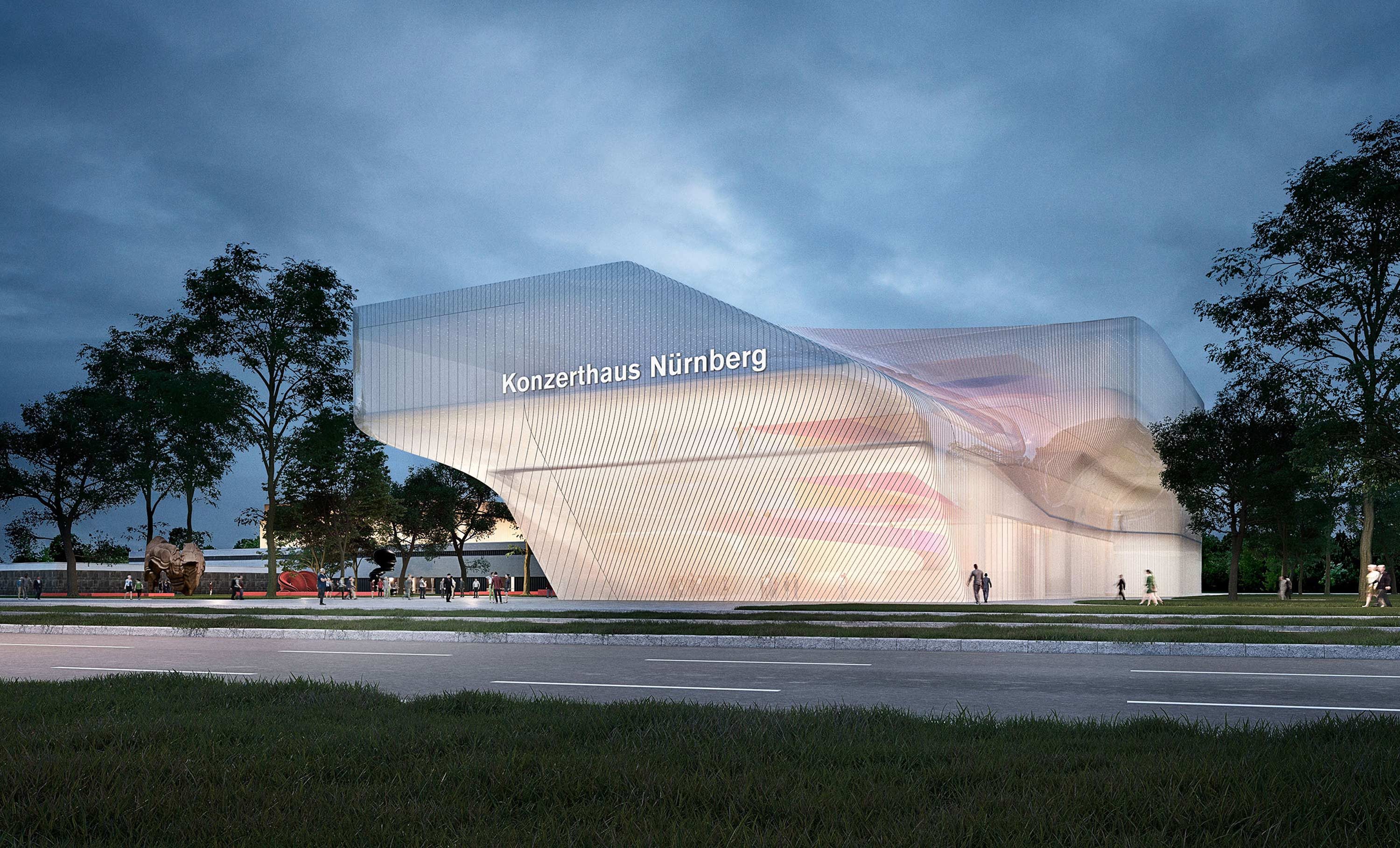 Perspektive für den Entwurf von der neuen Konzerthalle Nürnberg