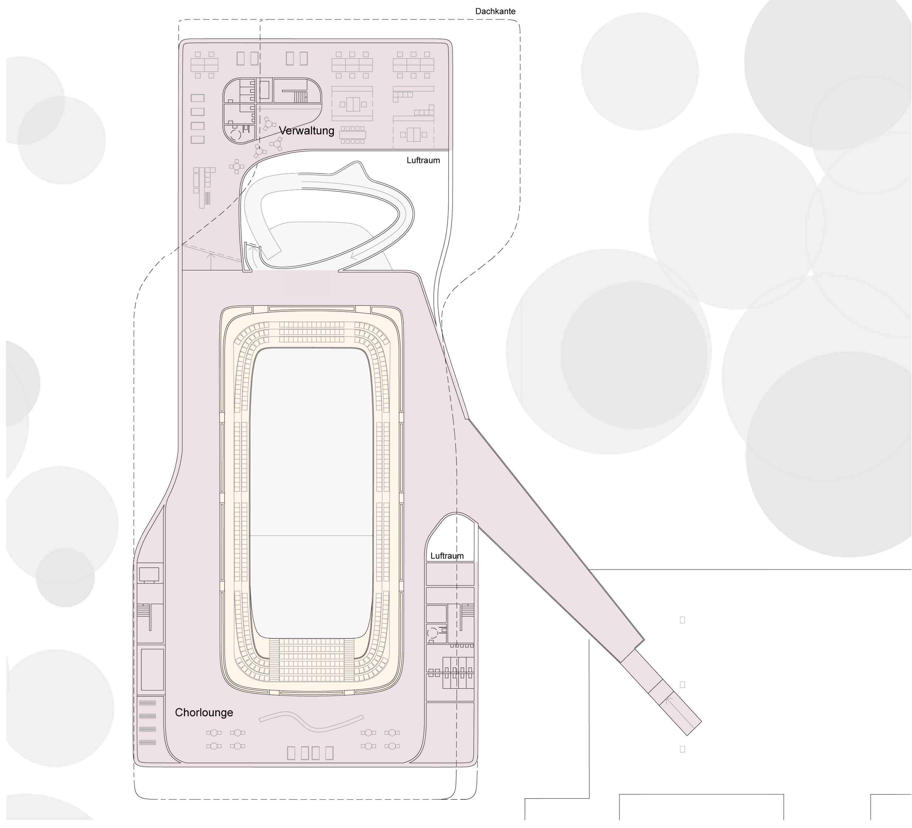 Grundriss von der neuen Konzerthalle in Nürnberg von Bermüller+Niemeyer Architekturwerkstatt.