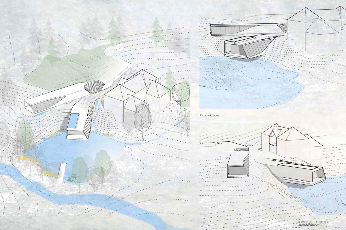 Entwurf für den Wettbewerb Haus am See in Schwabach.