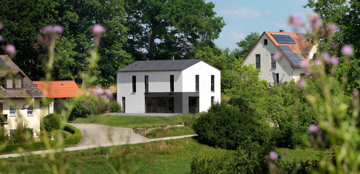 Blick auf das Einfamilienhaus 