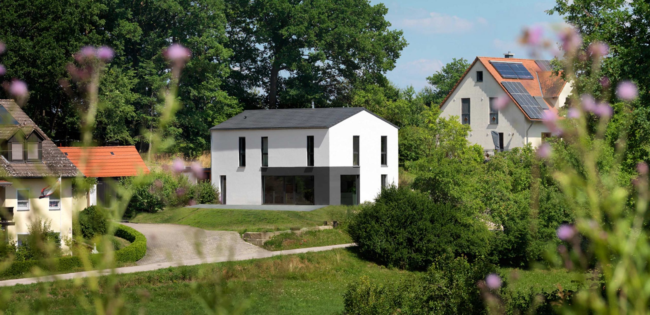 Blick auf das Einfamilienhaus 