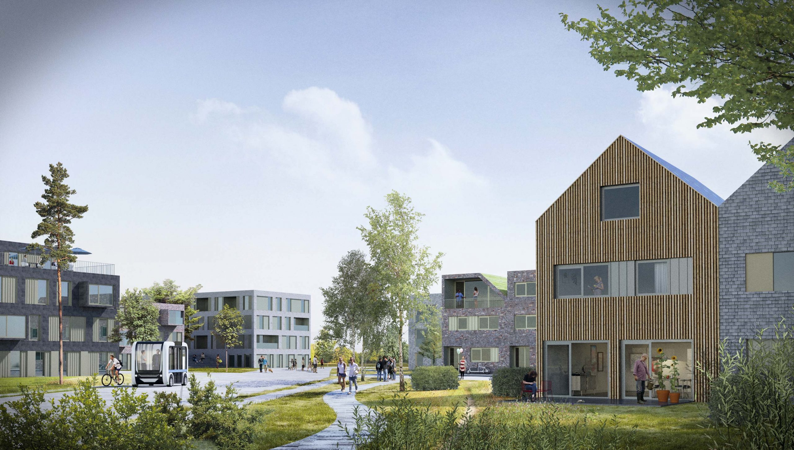 Der städtebauliche Entwurf der Bermüller+Niemeyer Architekturwerkstatt beim Wettbewerb BUC36 in Rangsdorf bei Berlin.