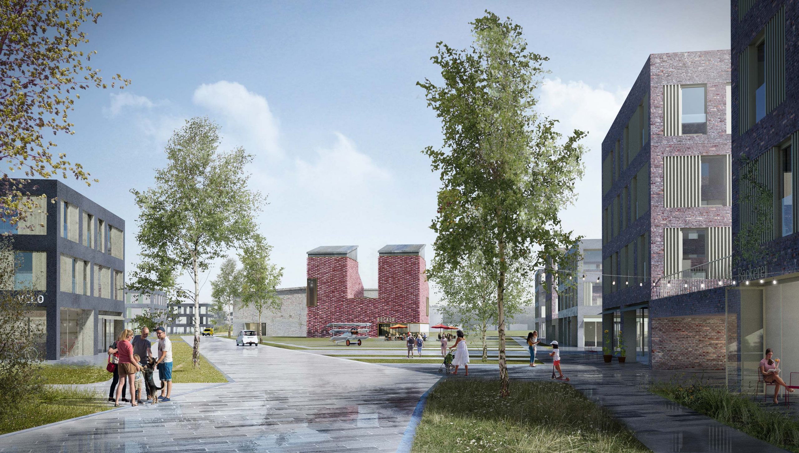 Der städtebauliche Entwurf der Bermüller+Niemeyer Architekturwerkstatt beim Wettbewerb BUC36 in Rangsdorf bei Berlin.