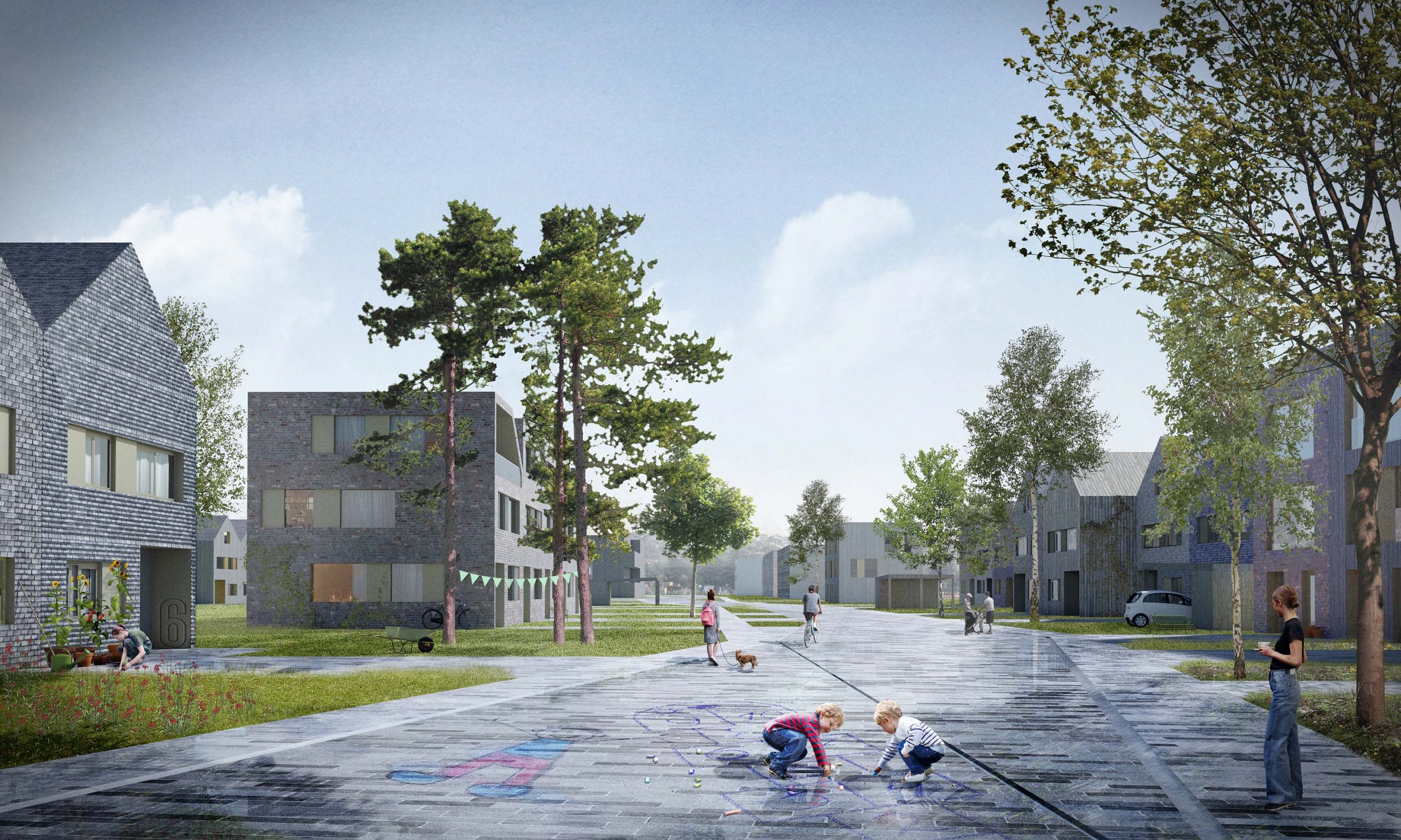 Der städtebauliche Entwurf der Bermüller+Niemeyer Architekturwerkstatt beim Wettbewerb BUC36 in Rangsdorf bei Berlin.