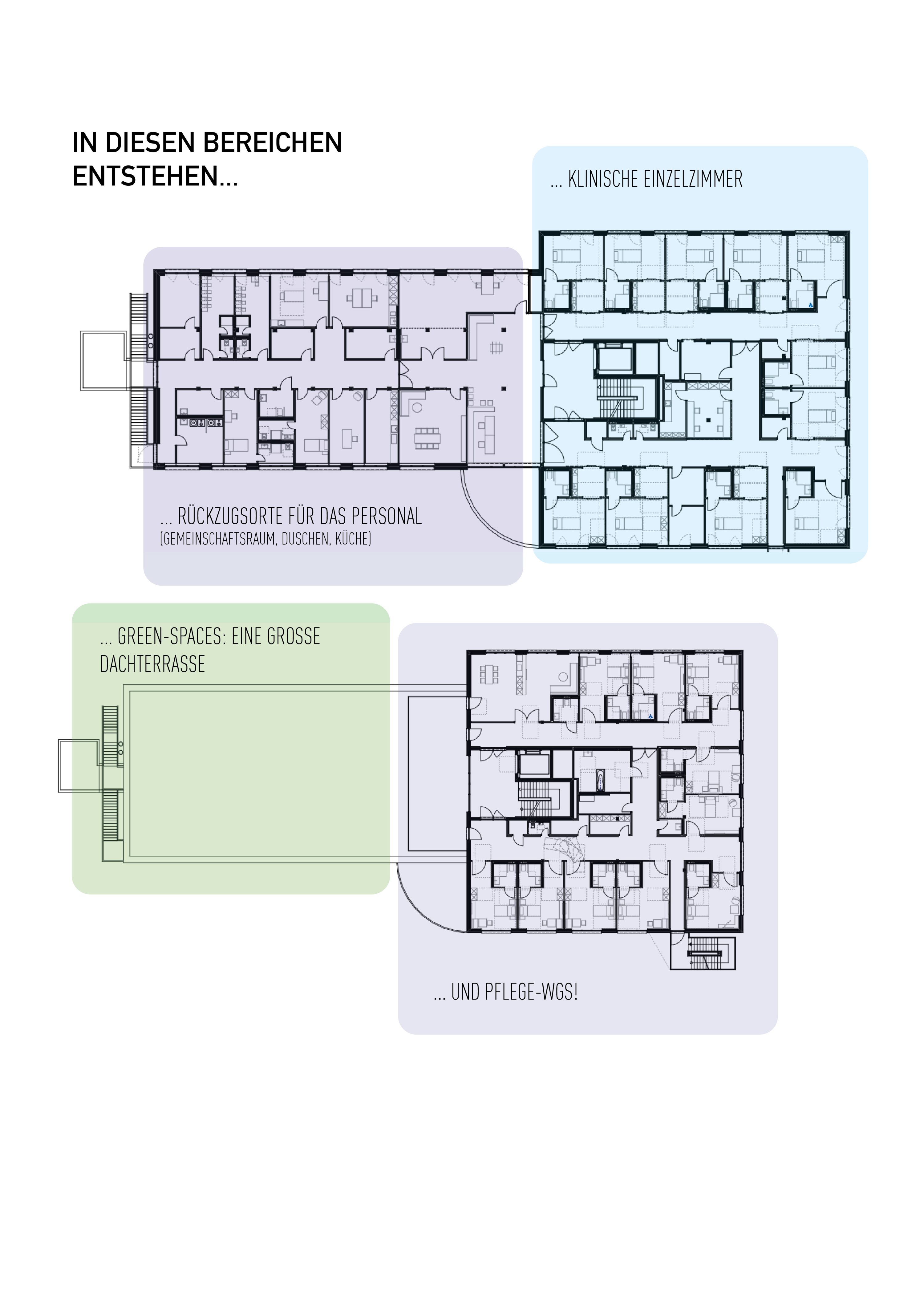 Grundrisse Pflegewohnheime Raumkonzepte