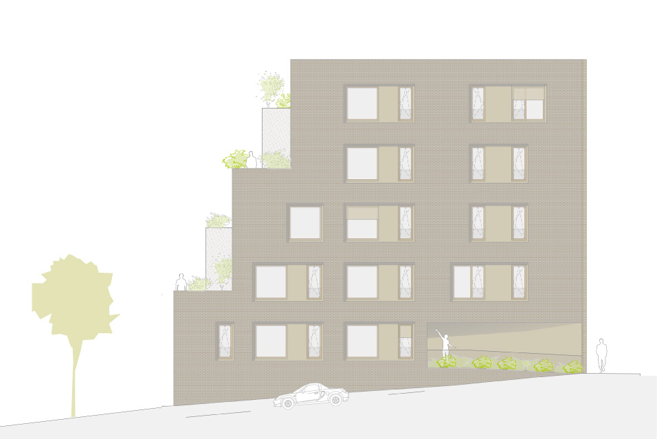 Seitenansicht Mehrfamilienhaus Erlangen Nürnberg